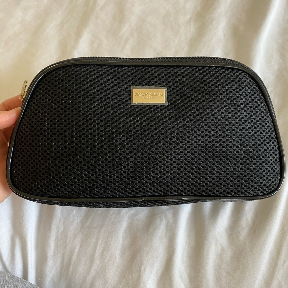 Giorgio Armani mesh cosmetics bag